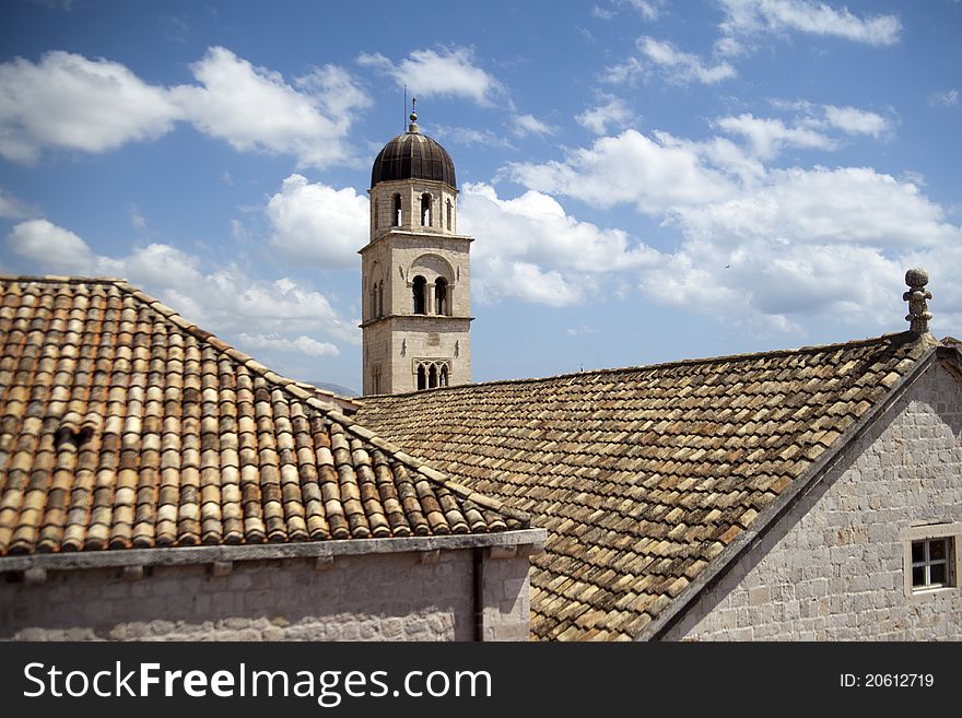 Tower Over Dubrovnik In Croacia