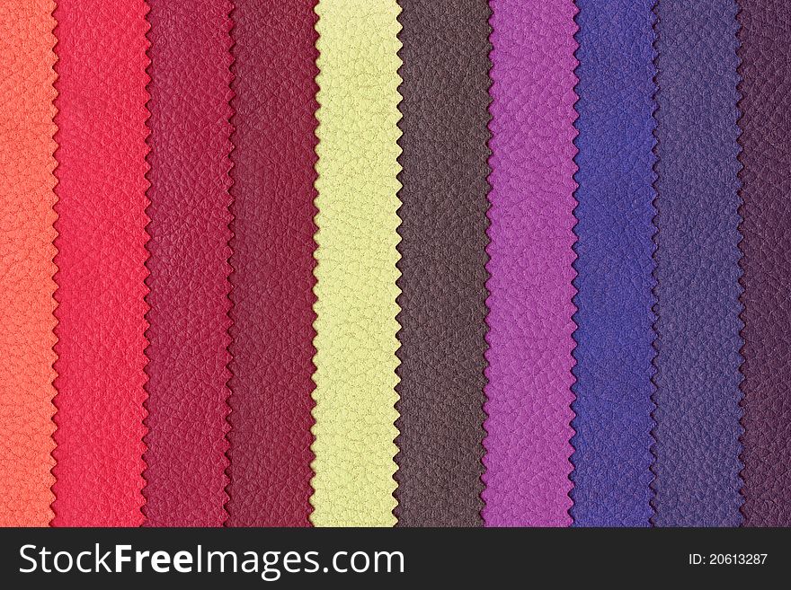 Abstract striped background of artificial leather in rainbow colors, highly detailed