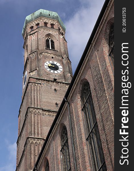 The tower Frauenkirche church in Munich, Germany. The tower Frauenkirche church in Munich, Germany.