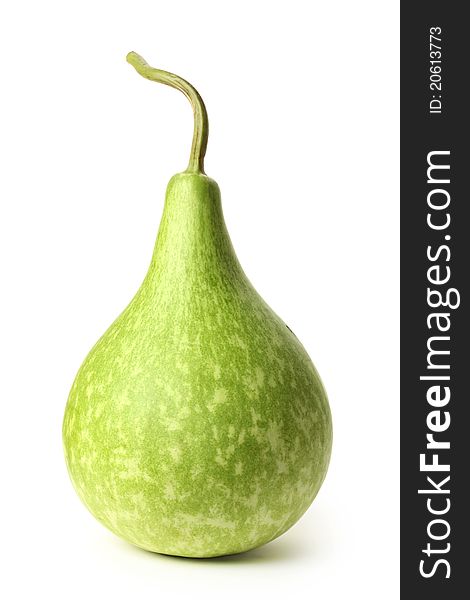 A green gourd on white background
