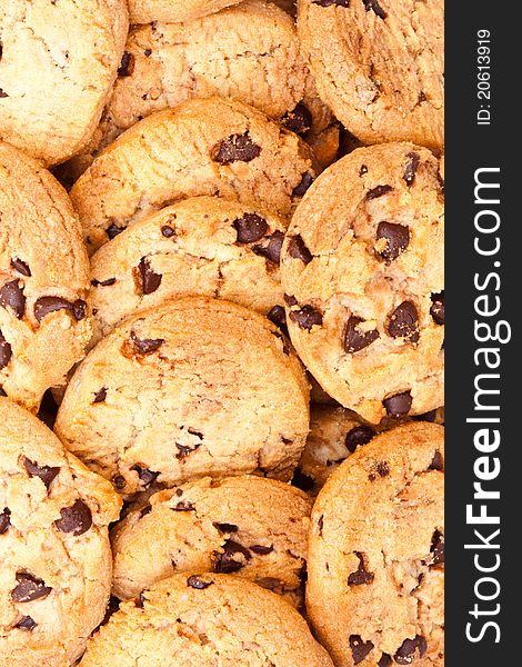 A closeup of chocolate cookies