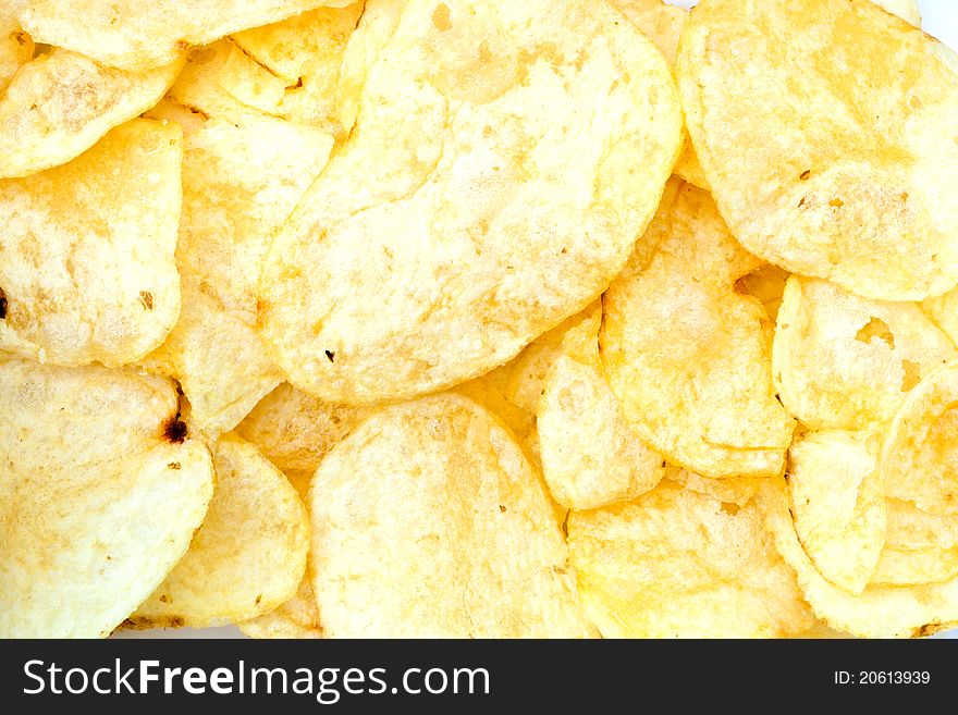 A closeup of potato chips