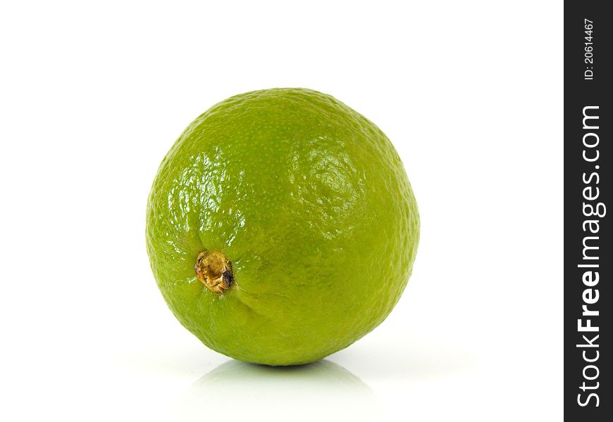 A lime shot on a white background.