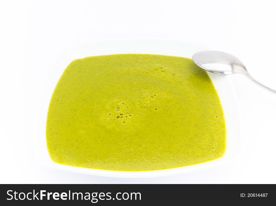 Dish with a cream or vegetable puree. Dish with a cream or vegetable puree