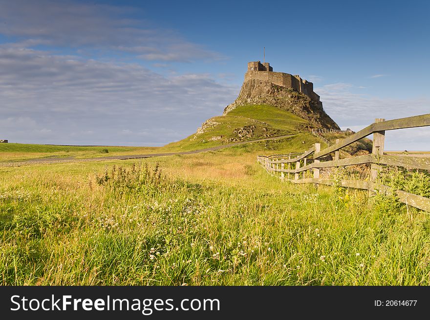 Approach to Lindisfarne Castle on Holy Island. Approach to Lindisfarne Castle on Holy Island