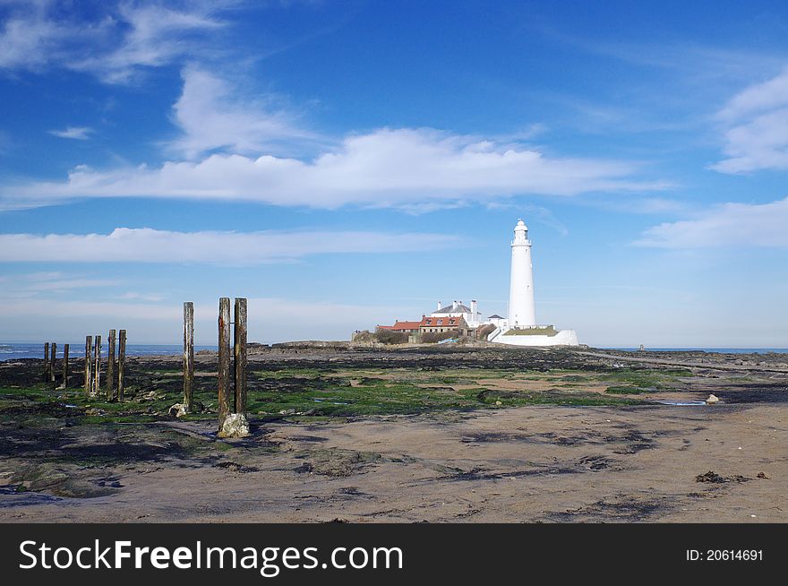 St Mary S Lighthouse With Wood Pillars