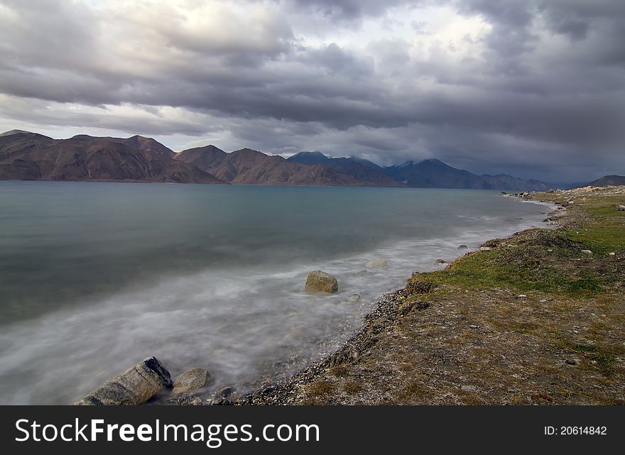 Pangong Lake in Evening