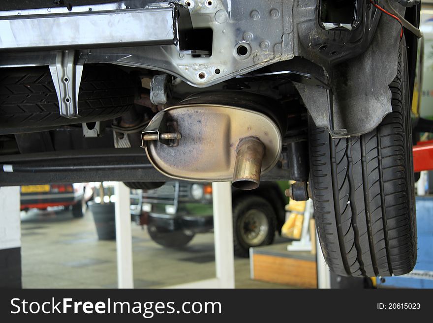 Photograph of a car in the garage