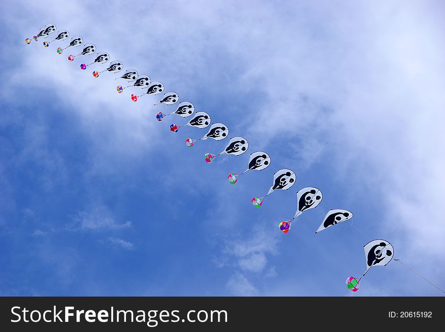 The Panda Kite in sky