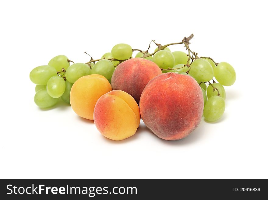 Close-up of fruits on white background