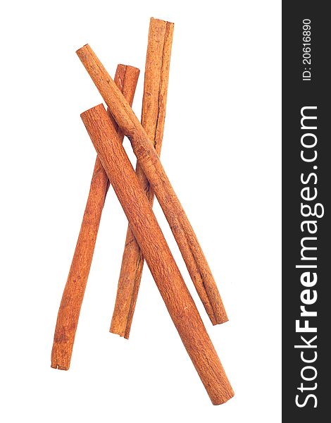 Cinnamon Sticks On A White