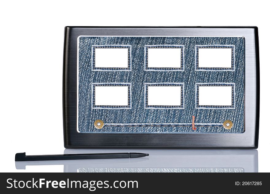A slideshow on tablet pc with jeans navigation. A slideshow on tablet pc with jeans navigation