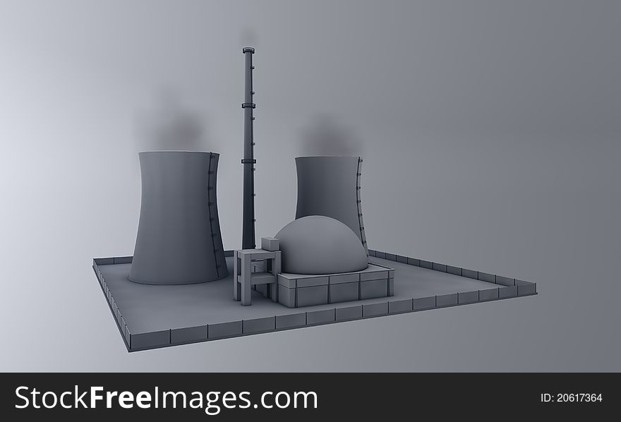 Illustration of nuclear power station