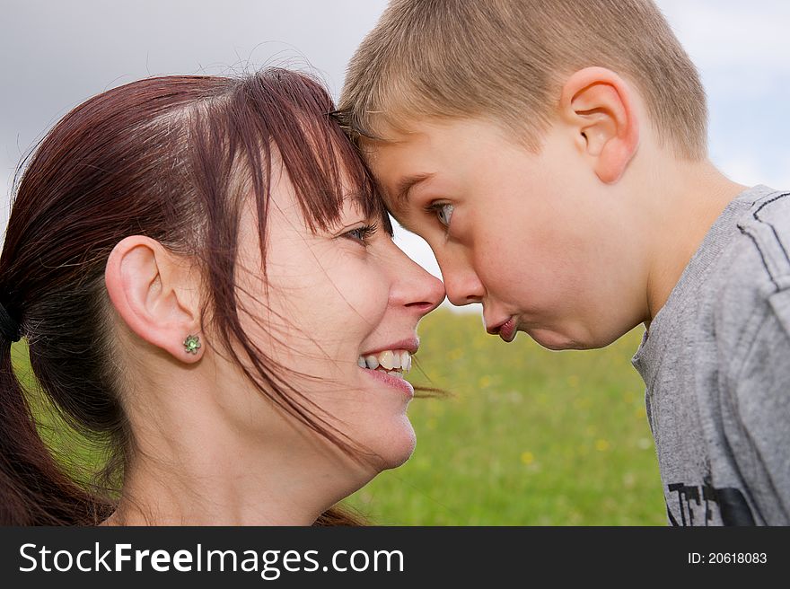 Mother and son having fun together. Mother and son having fun together