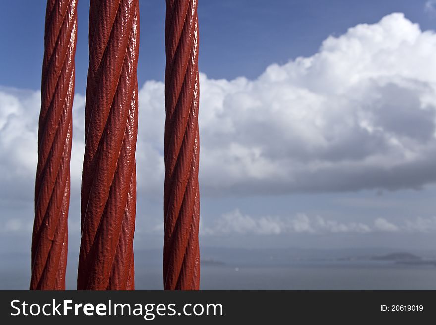 Golden Gate Bridge San Francisco Wires Detail