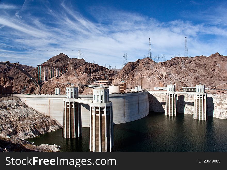 Hoover Dam Lake Mead USA seen from Arizona