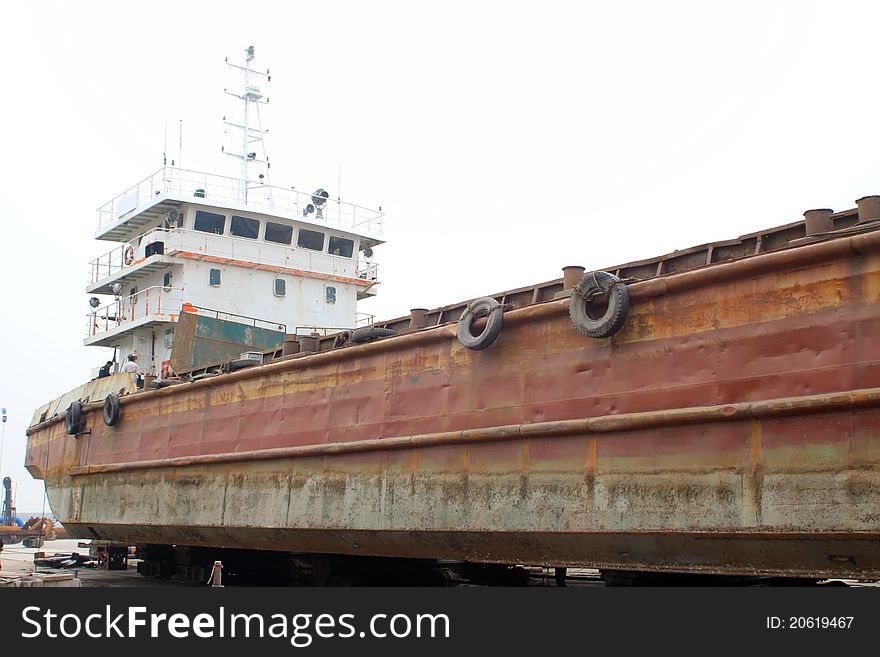 Maintenance of barges in a factory