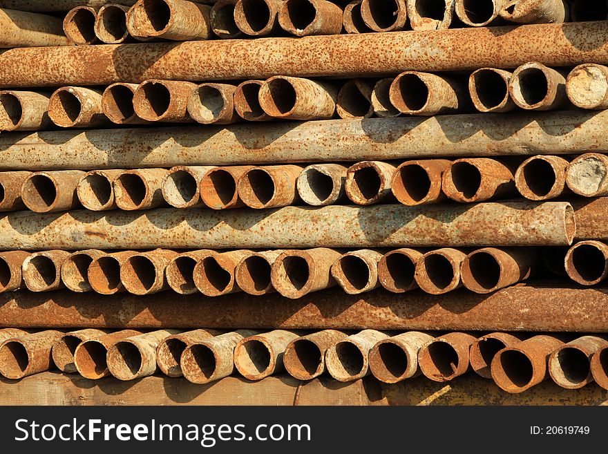 Closeup of rusty steel tube