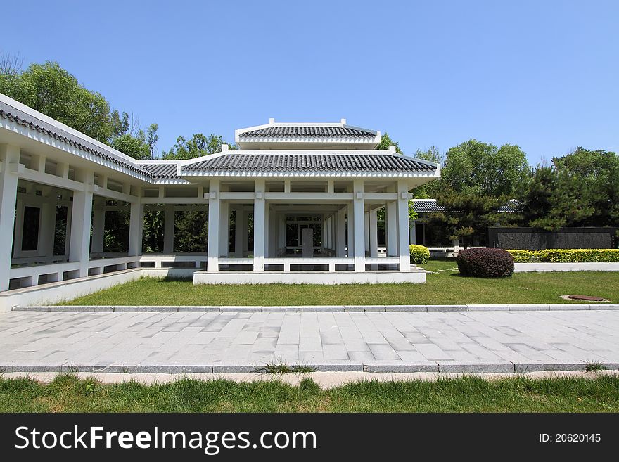 Blue sky and landscape architecture in north china