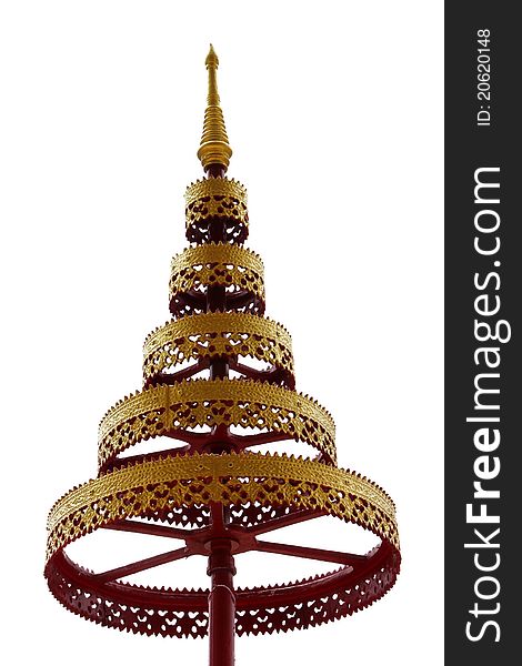A picture of many - tiered umbrella used in religious and coronation tradition of Thailand