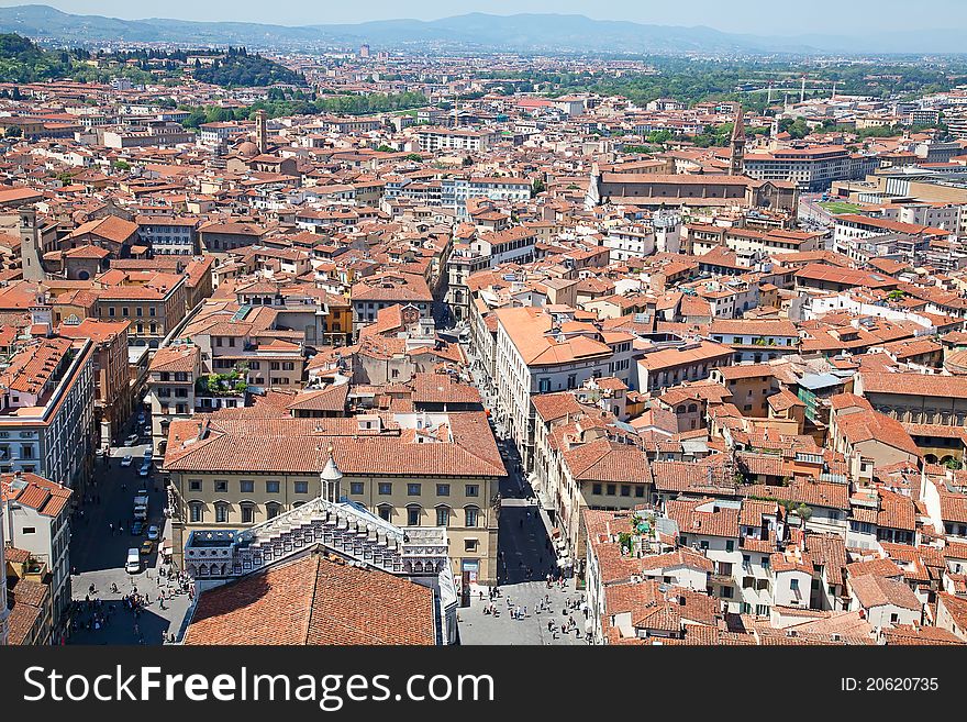 Aerial view of the Florence, Italy