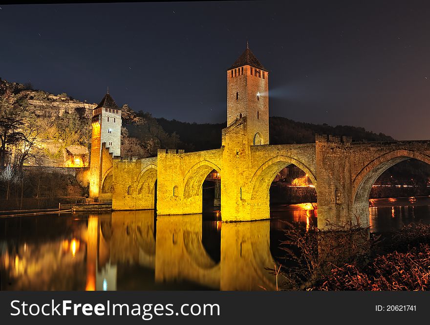 View of the old bridge (France, Cahors). View of the old bridge (France, Cahors)