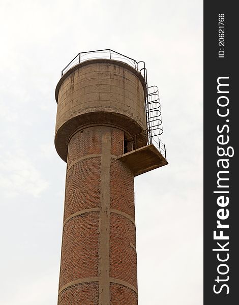 Red brick storage water tower in china