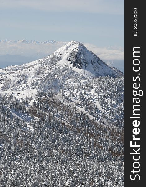 Snow mountains in Nagano Japan