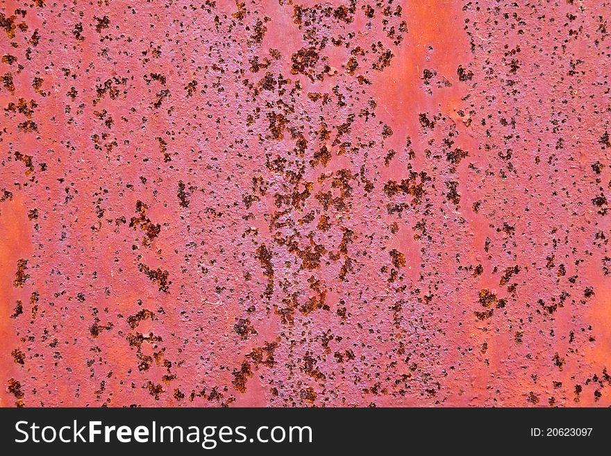 Closeup of rusty iron plate