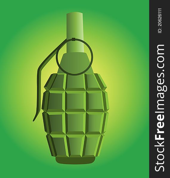 Fragmentation hand grenade. Vector illustration