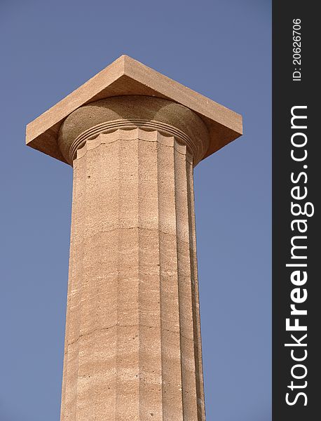 Ancient columns on Acropolis in Lindos, Greece,Rhodes. Ancient columns on Acropolis in Lindos, Greece,Rhodes