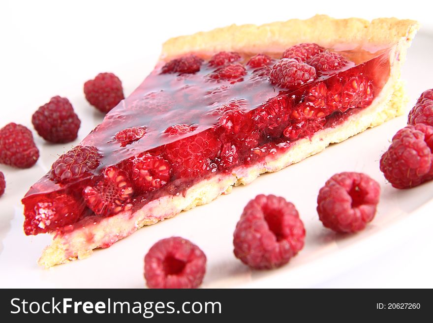 Raspberry Tart portion on a plate