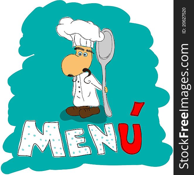 Vector menu pattern with italian chef