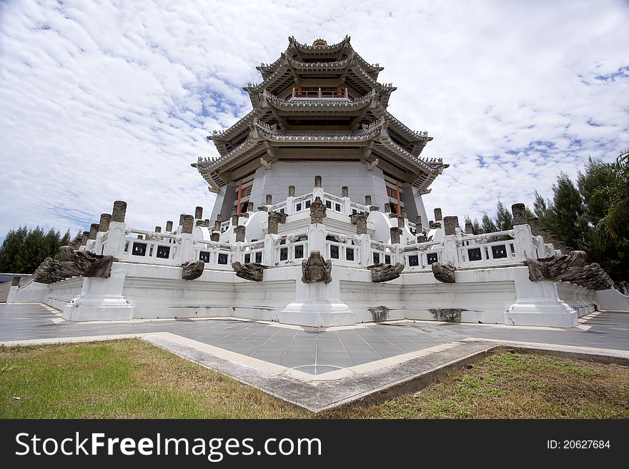 This white china tower was take a photo from Three kingdoms park, Thailand. This park is government place all persons can take photo.