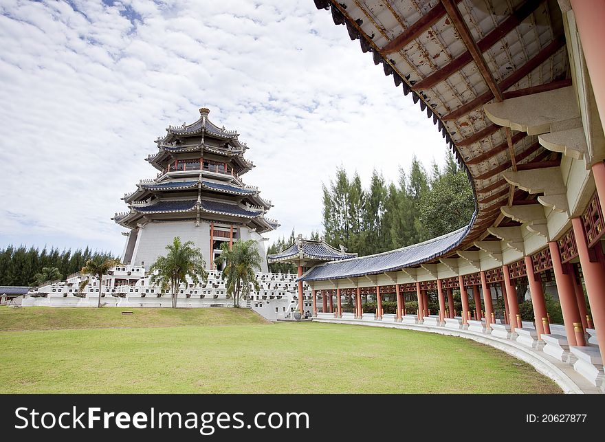 This white china tower was take a photo from Three kingdoms park, Thailand. This park is government place all persons can take photo.