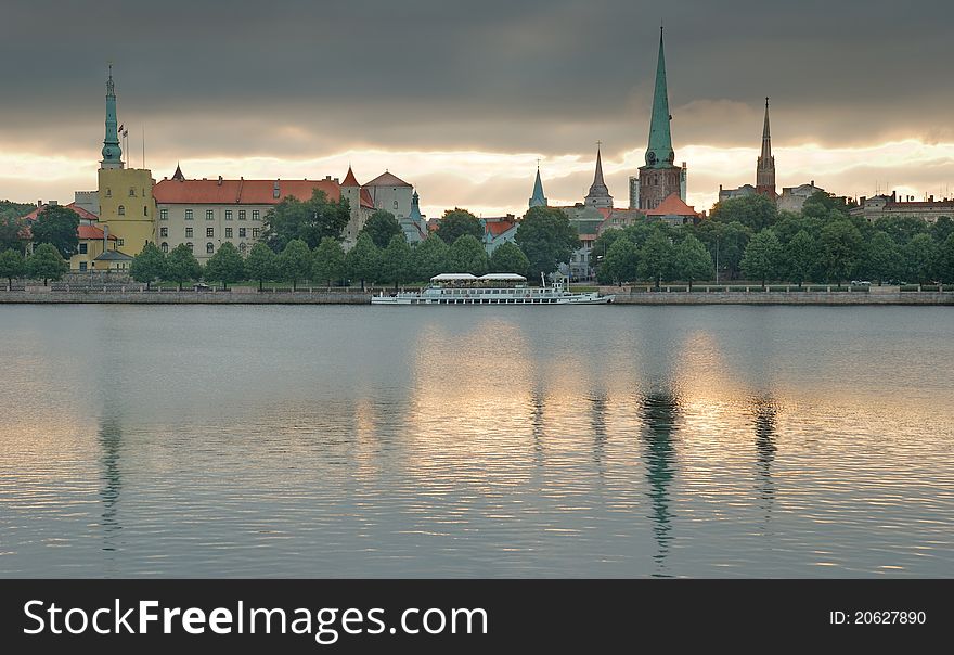 Riga castle on quay of Daugava river in Riga, Latvia. Riga castle on quay of Daugava river in Riga, Latvia.