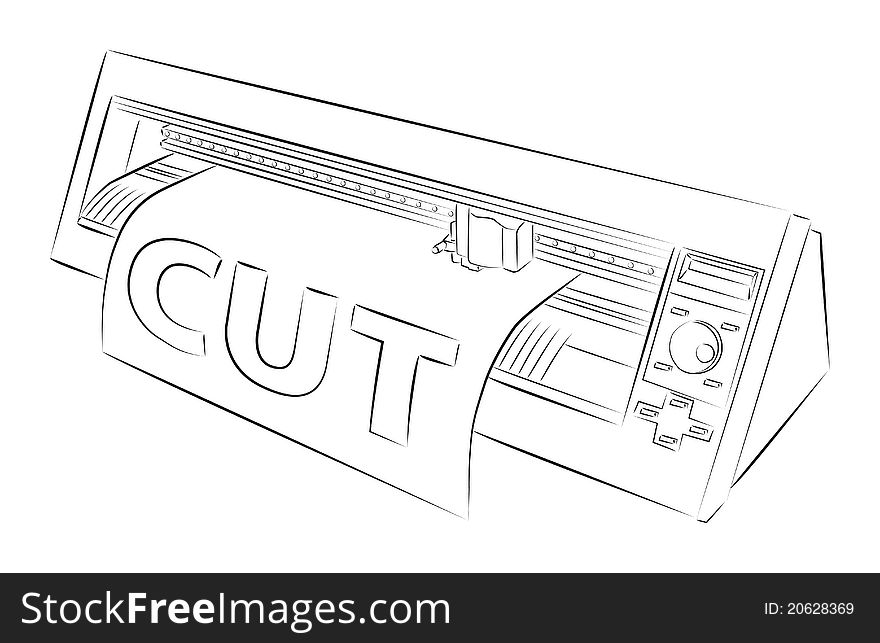 Simple drawing of cutting plotter