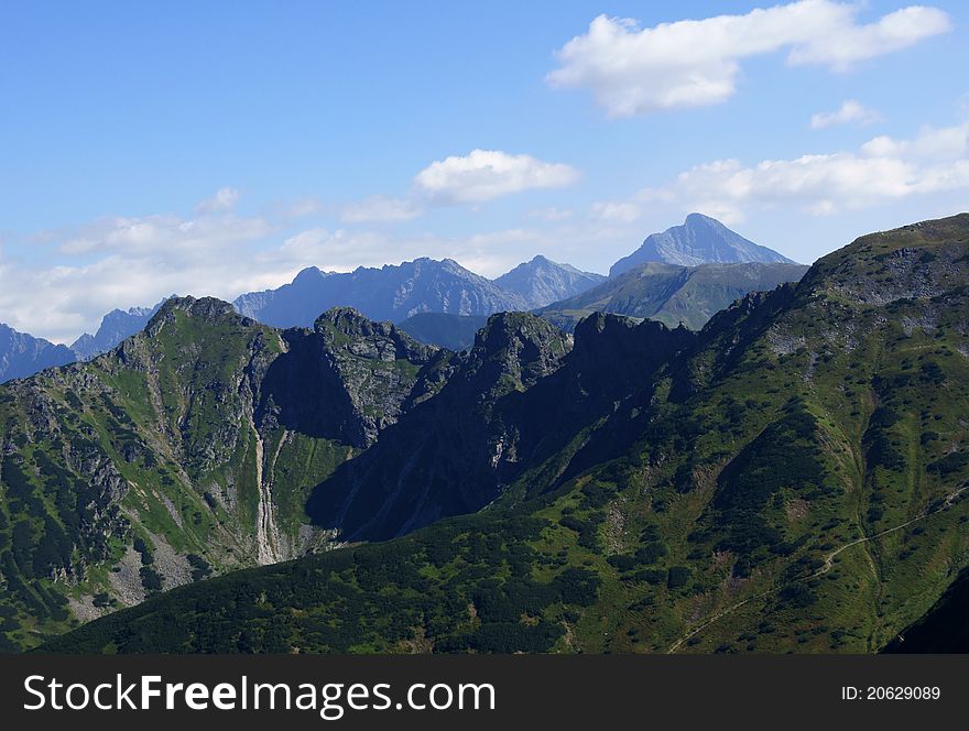 Mouintains ridge in Tatras, Poland