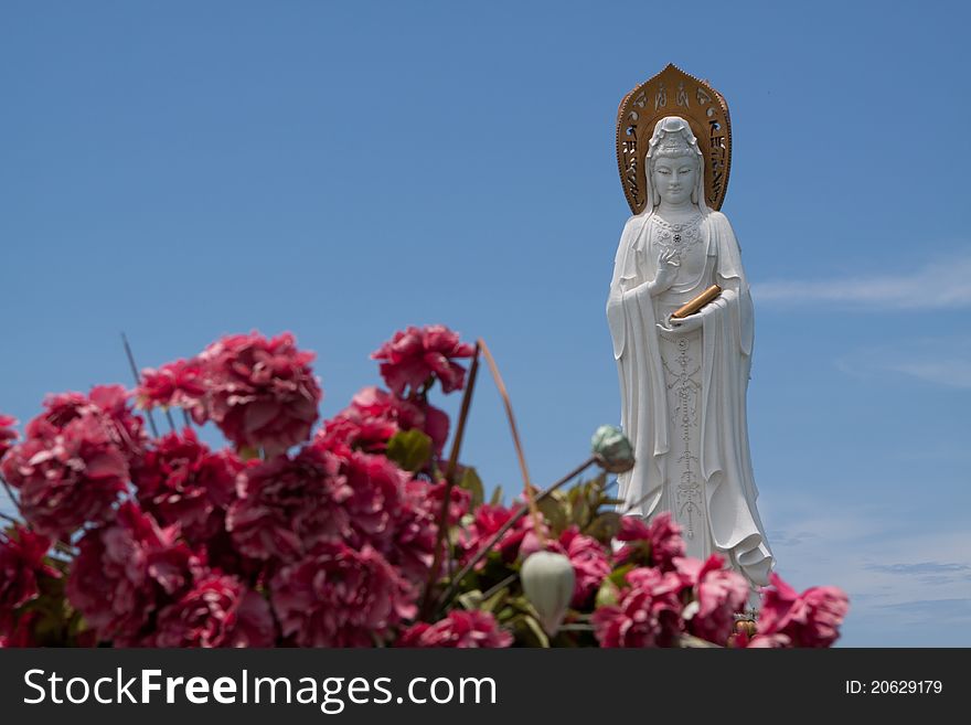 Statue Of Goddess Gualin In The Buddhist Temple