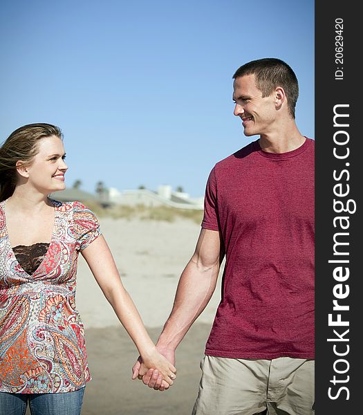 Loving couple at the beach