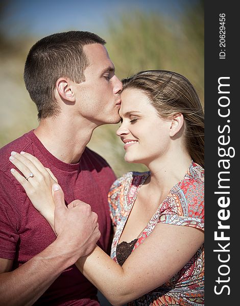 Loving couple at the beach