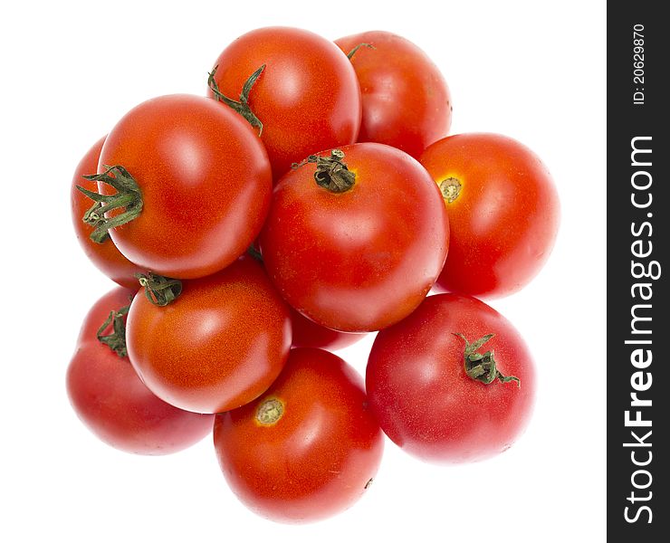 The red tomato isolated on white background