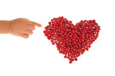 Heart Shape Arranged With Red Beans Royalty Free Stock Photos
