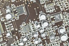 The Printed-circuit Board, Electronic Components Royalty Free Stock Images The Printed-circuit Board, Electronic Components Royalty Free Stock Images