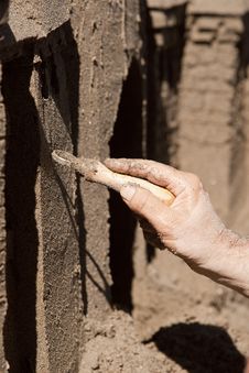 Steady Hand Shapes Sand. Stock Photos