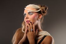 Surprised Girl Wearing Pearls And Diamonds Stock Photo Surprised Girl Wearing Pearls And Diamonds Stock Photo
