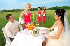 Bride And Groom Sitting At Wedding Table Stock Photos Bride And Groom Sitting At Wedding Table Stock Photos