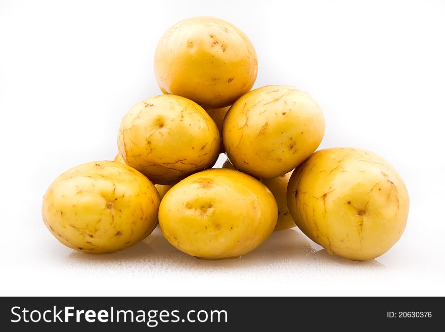 Raw Potatoes isolated on white