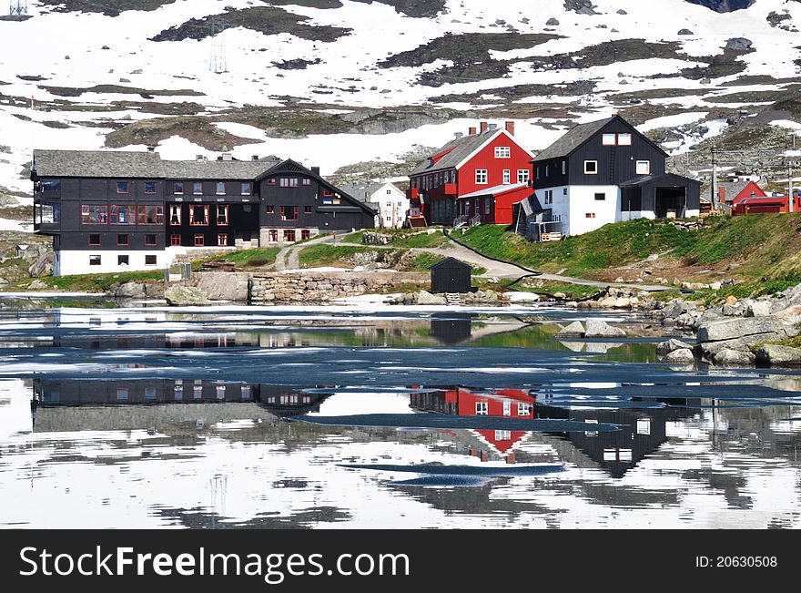 Finse village in summer, Hordaland, Norway. Finse village in summer, Hordaland, Norway