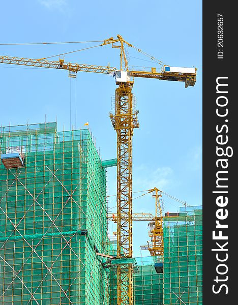 City modern buildings in construction, shown as modern architecture construction and working environment and equipment. City modern buildings in construction, shown as modern architecture construction and working environment and equipment.